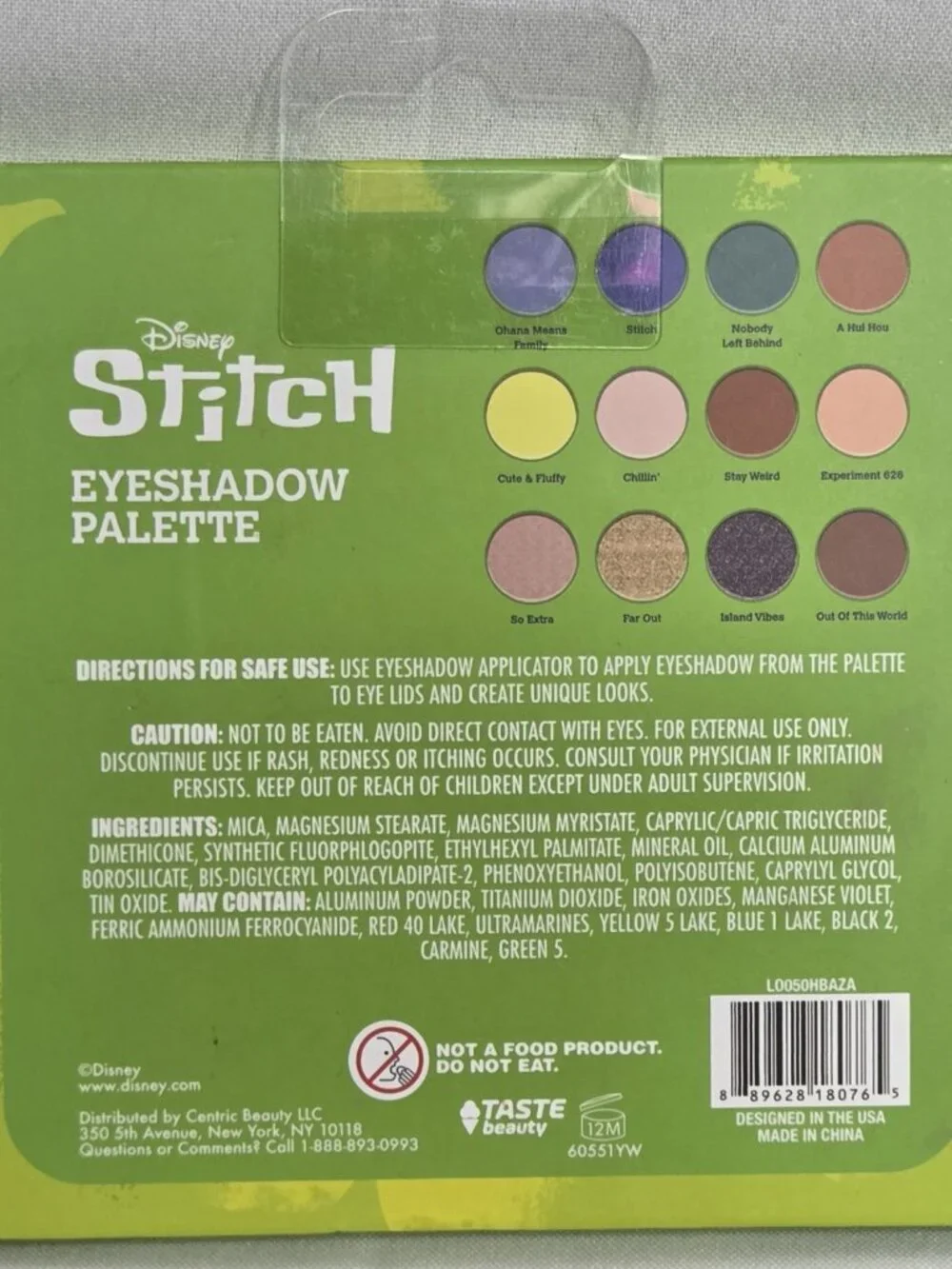 Disney Stitch Eyeshadow Palette Centric Beauty Matte Shimmer Makeup Gift New NIB